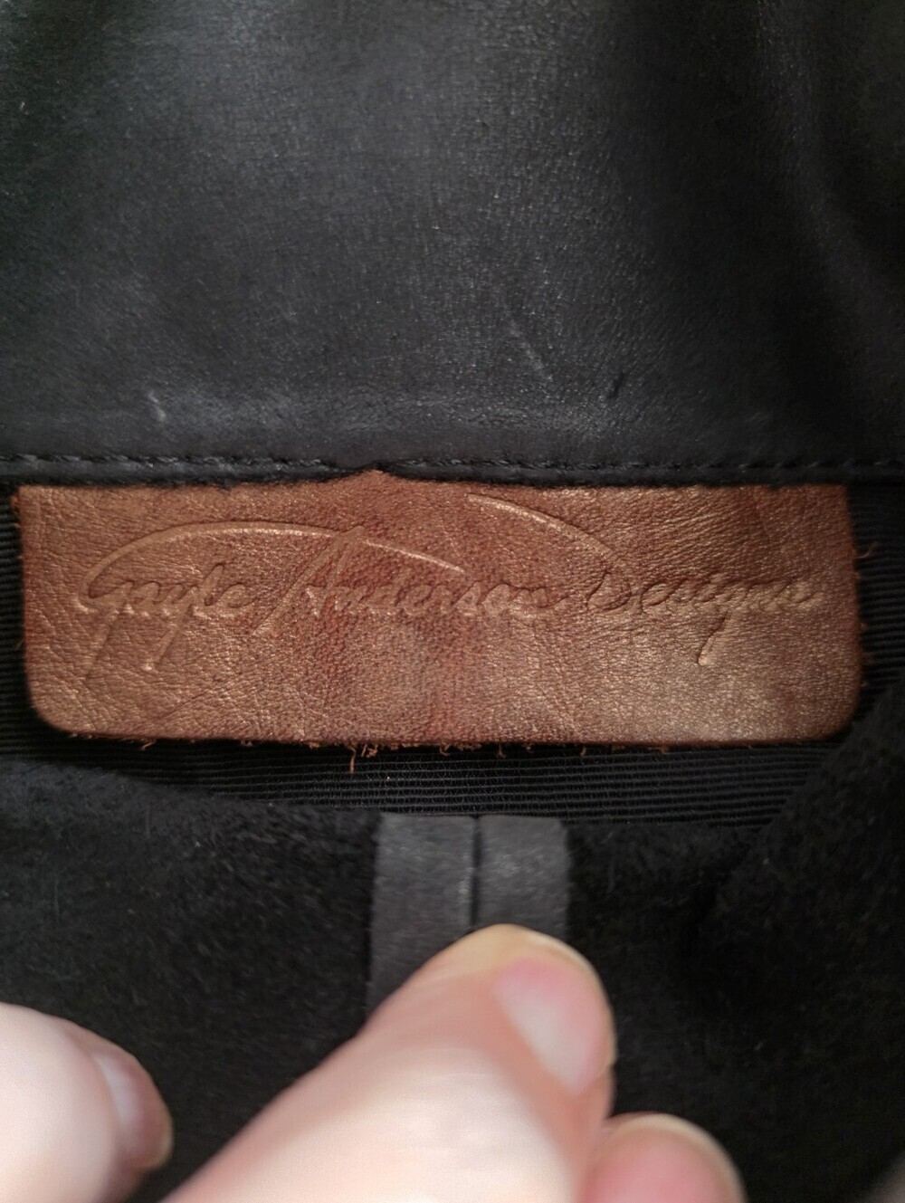 Gayle Anderson Designs Vintage Charcoal Leather Crossbody Bag with Tassel - Picture 2 of 16